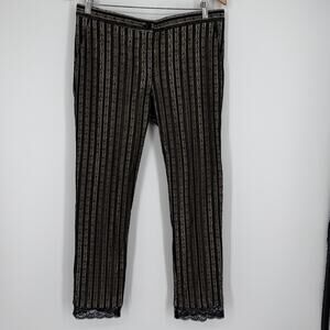 Patrizia Pepe Lace Ankle Pants Cigarette Pants SZ 44/ US 8 Made In Italy FLAW